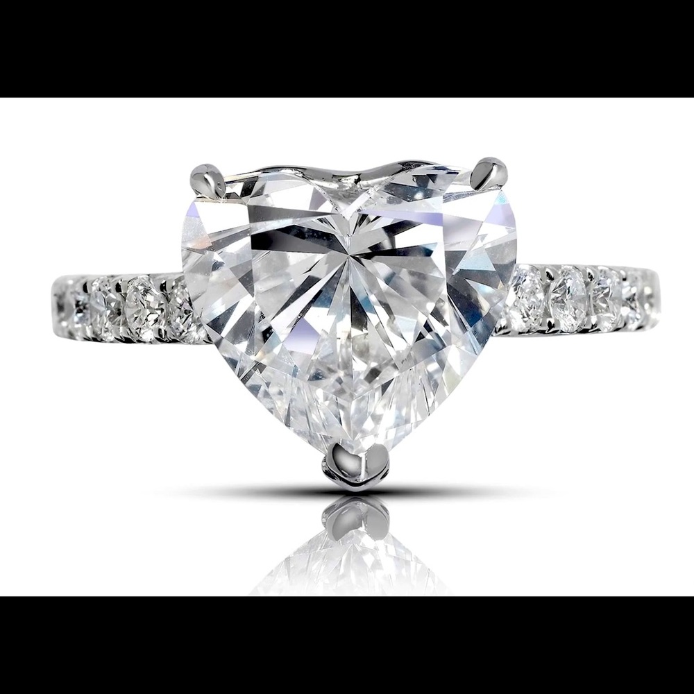 5 Carat Heart Shaped Diamond Ring by Leon Diamonds